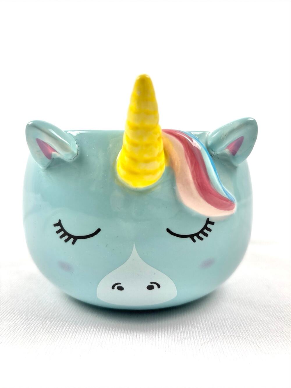 Unicorn Oversized Mug Blue Pink 3D Gold Horn Ears Majestic Princess Coffee Tea
